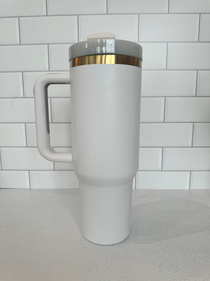 White + Gold Tumbler