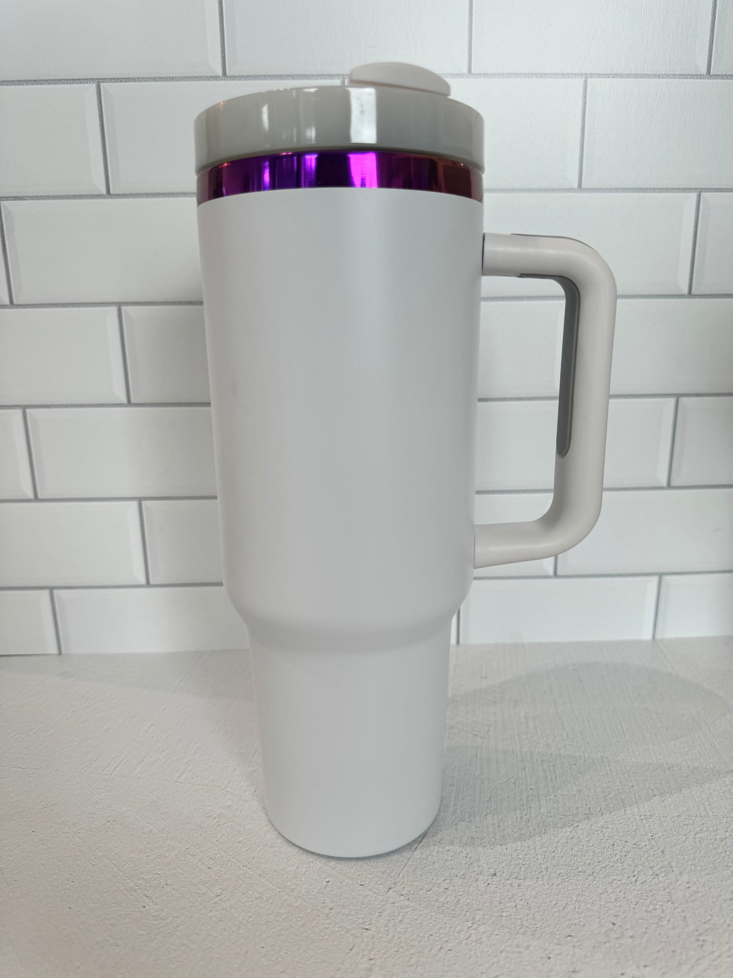 White + Purple Tumbler