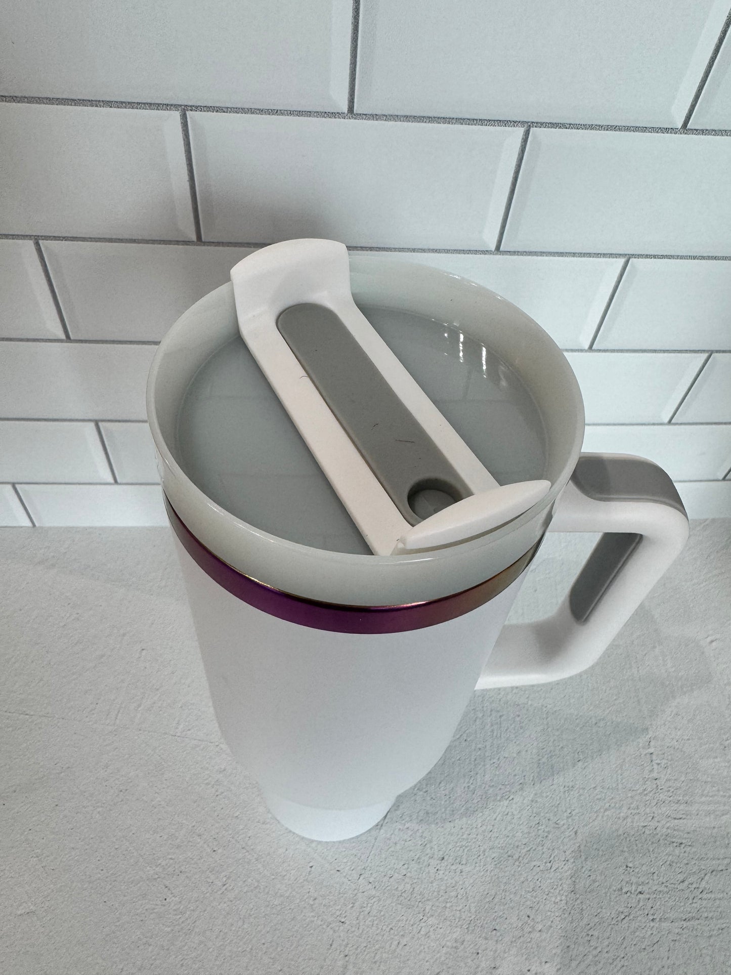 White + Purple Tumbler