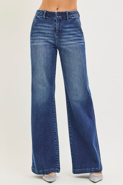Risen Slanted Pocket Jeans