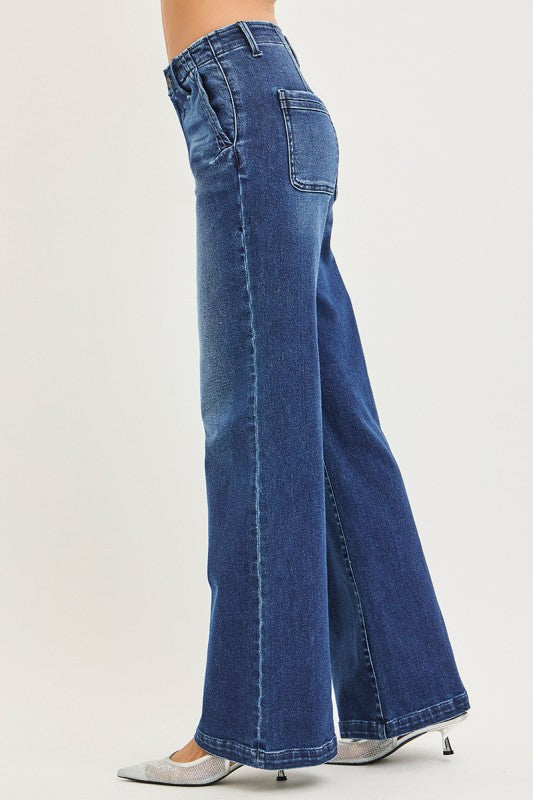 Risen Slanted Pocket Jeans