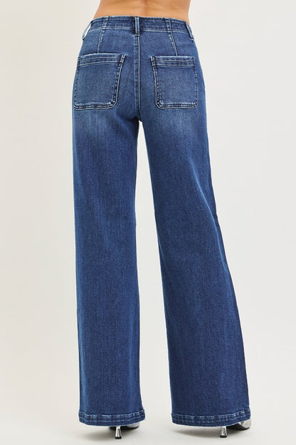 Risen Slanted Pocket Jeans