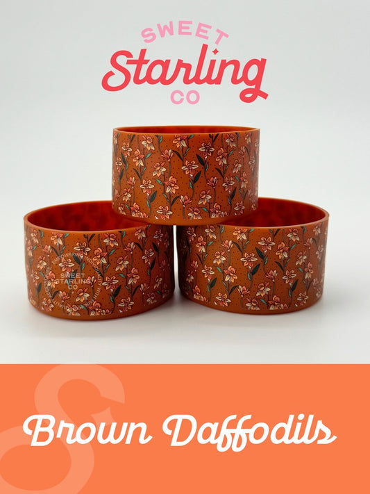 Brown Daffodils Tumbler Boots