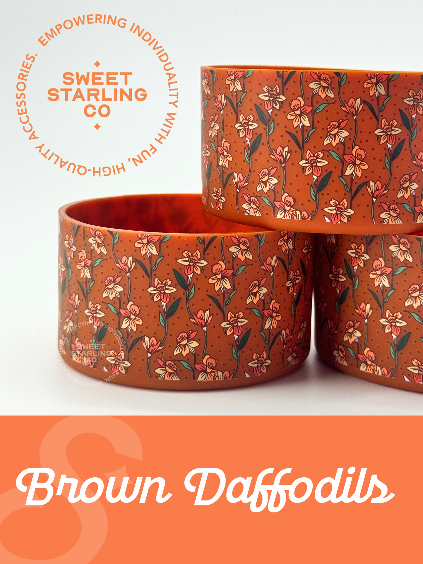 Brown Daffodils Tumbler Boots