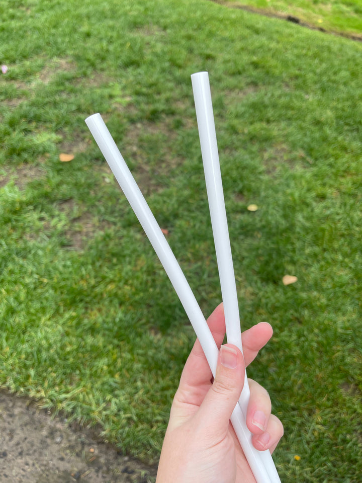 White Silicone 40 oz Reusable Straws- Wide Fit