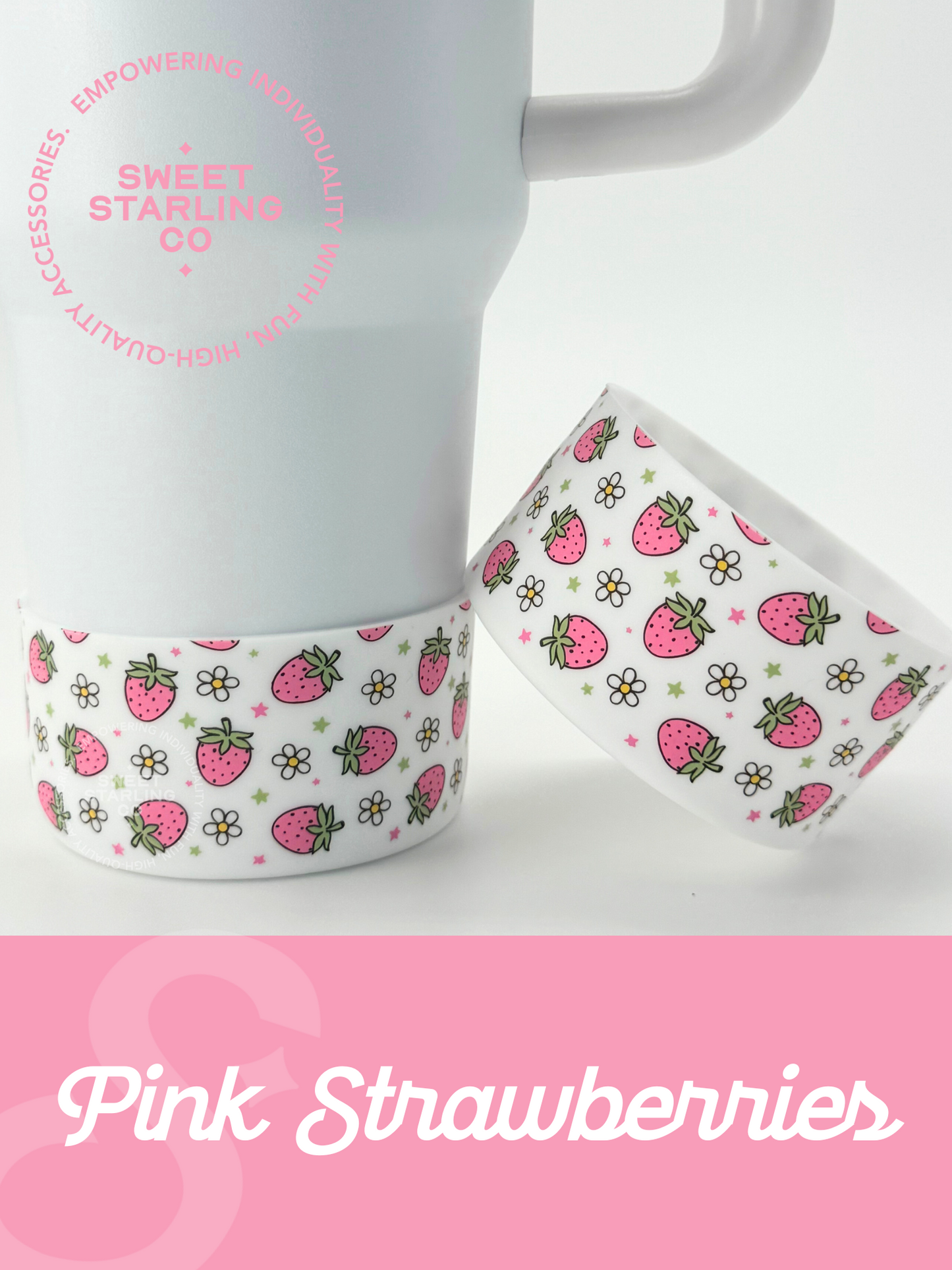 Pink Strawberries Tumbler Boots