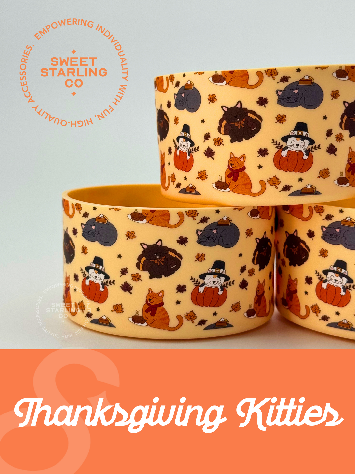 Thanksgiving Kitties Tumbler Boots