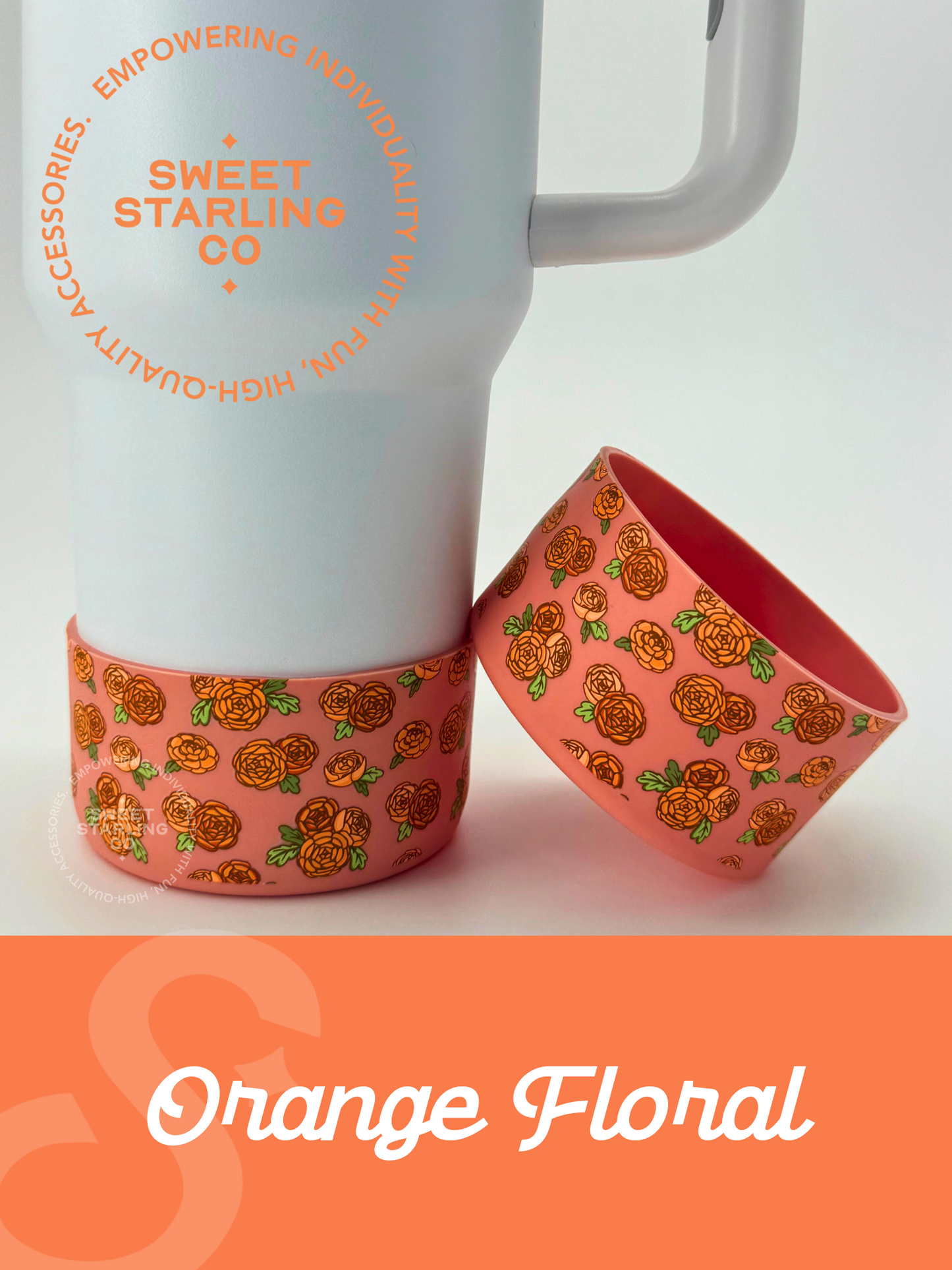 Orange Floral Tumbler Boots