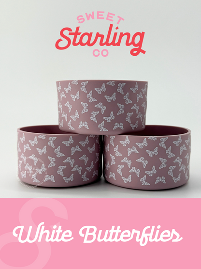 White Butterflies Tumbler Boots