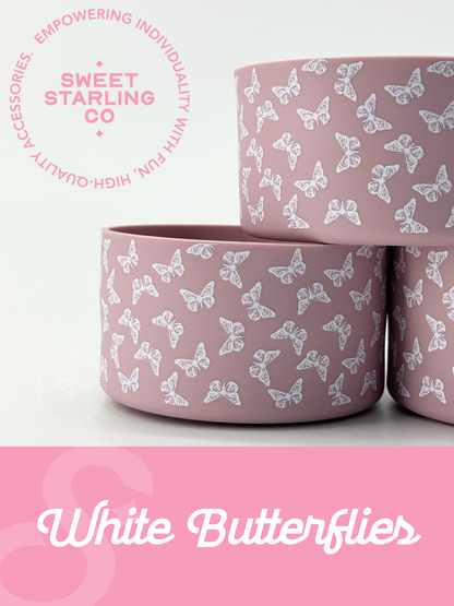 White Butterflies Tumbler Boots