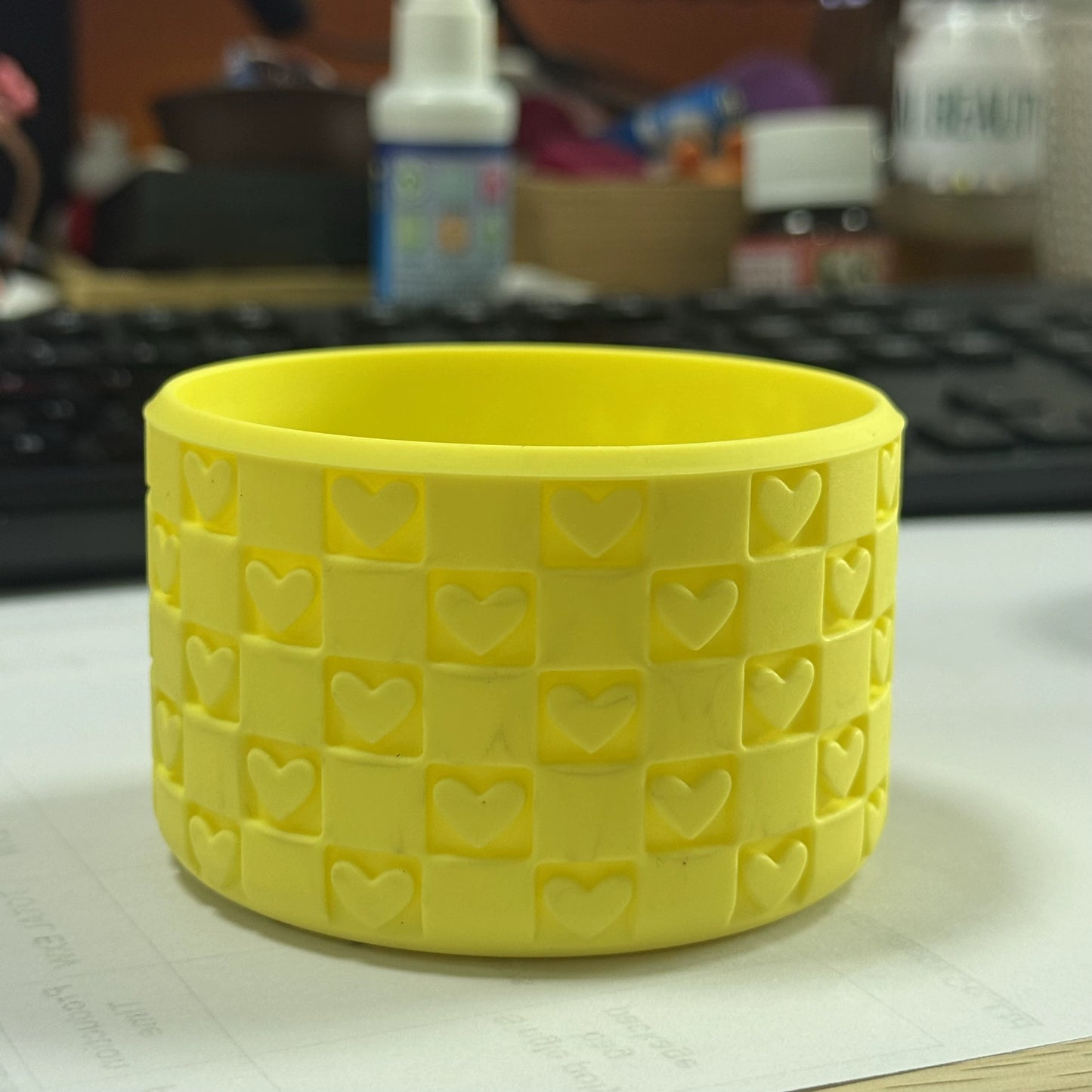 Checkered Hearts Tumbler Boots: Lemon