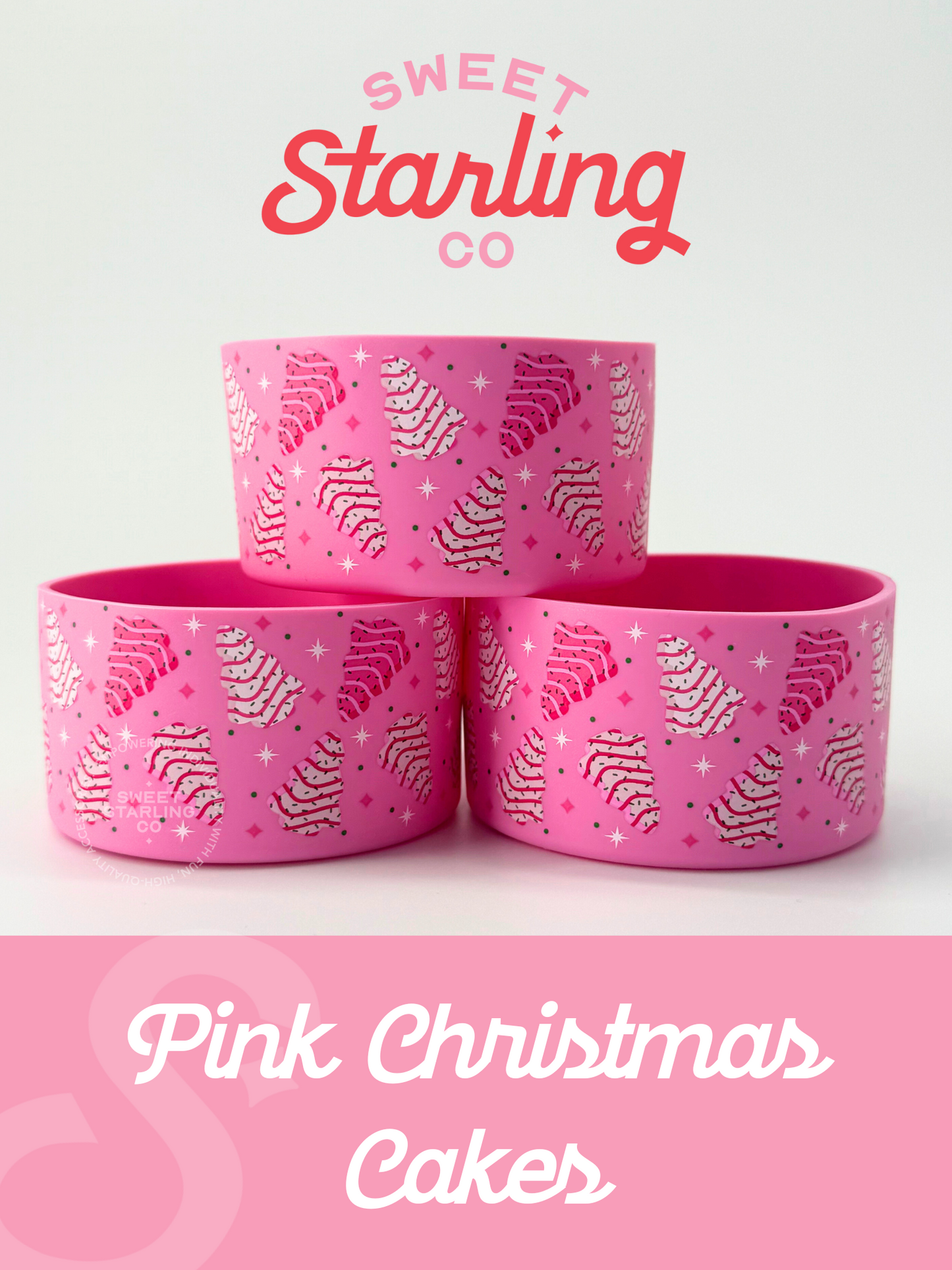 Pink Christmas Cakes Tumbler Boots