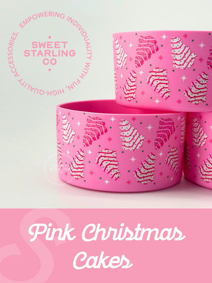 Pink Christmas Cakes Tumbler Boots