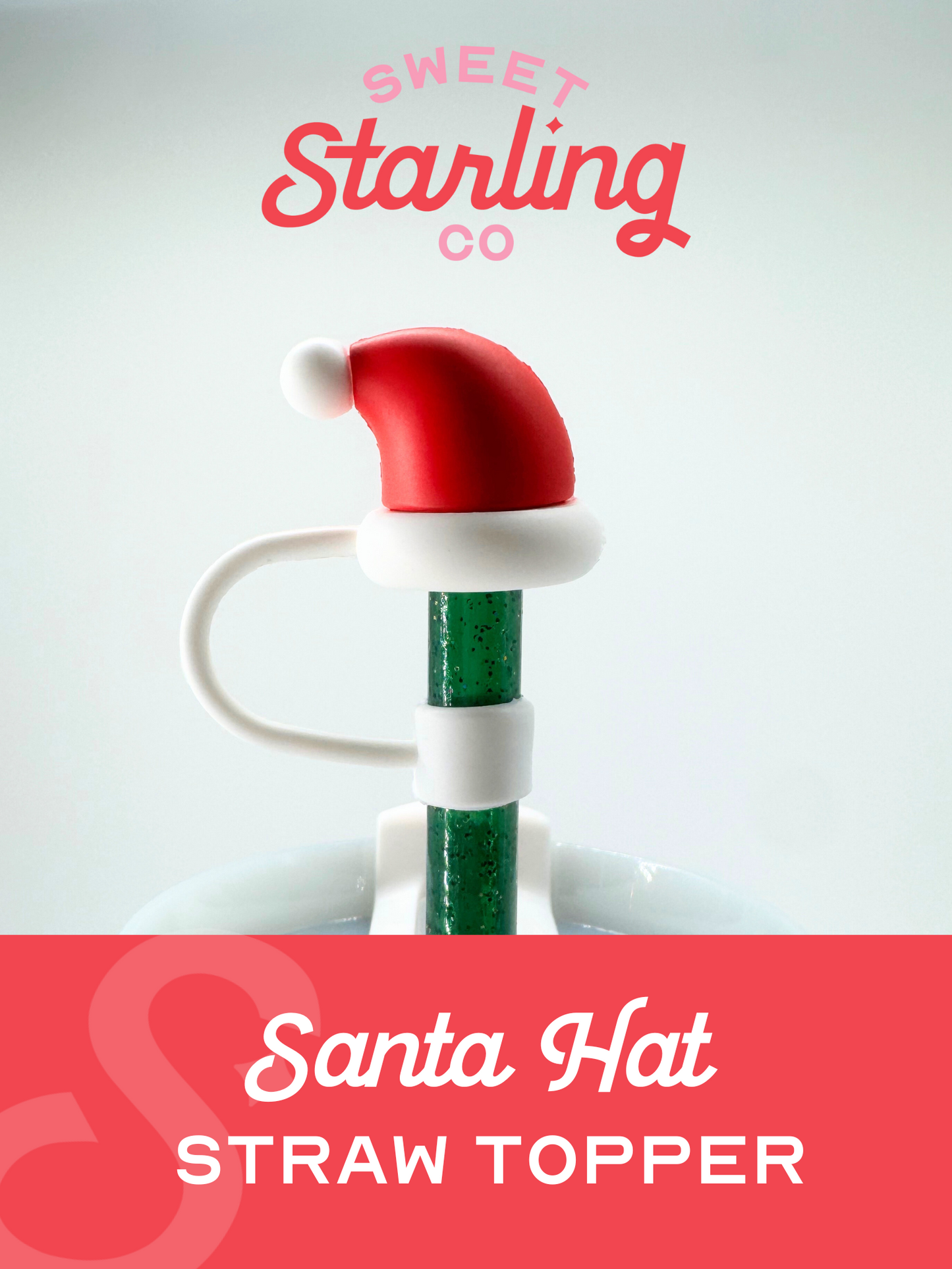 Santa Hat Straw Toppers