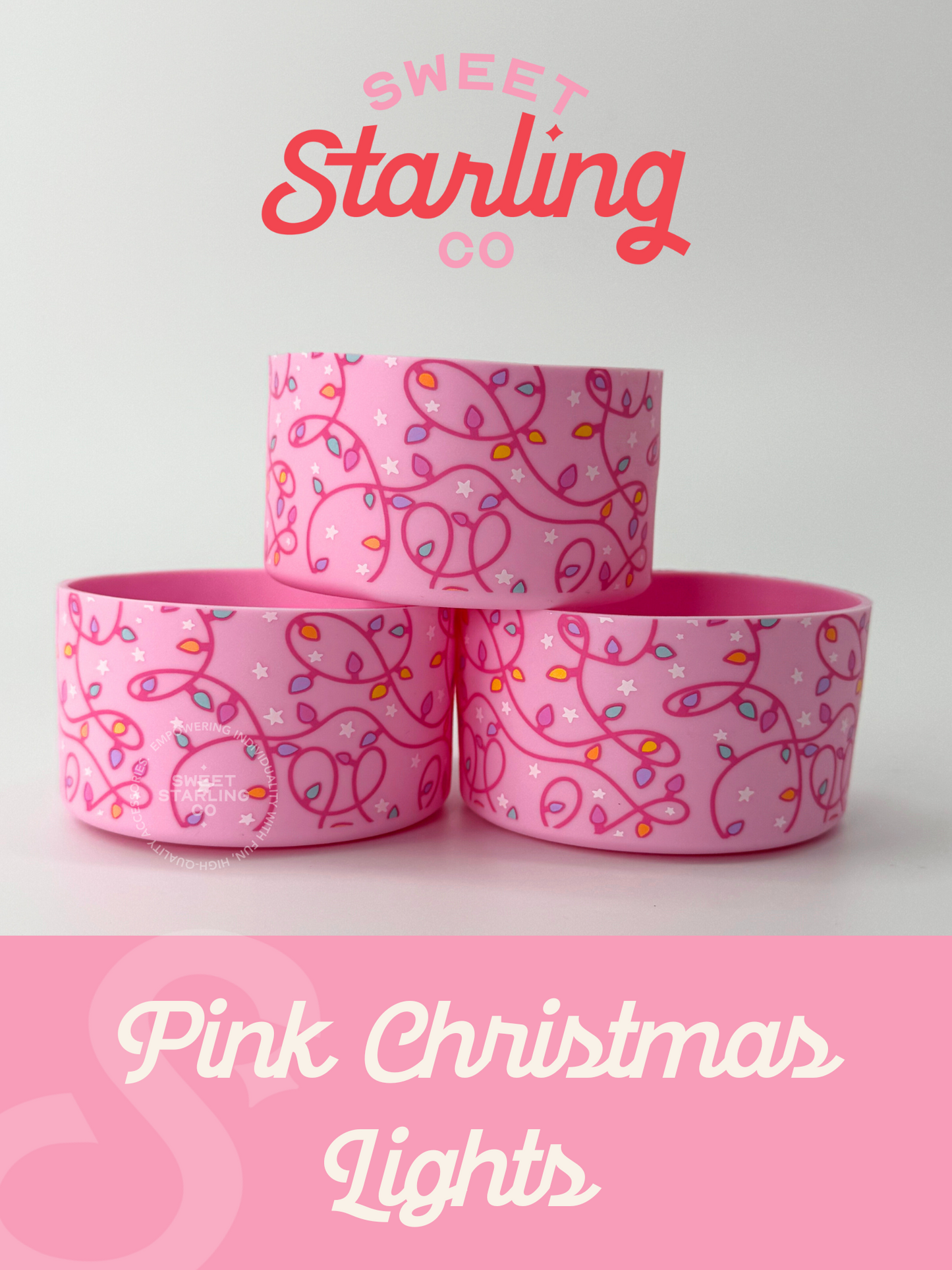 Pink Christmas Lights Tumbler Boot