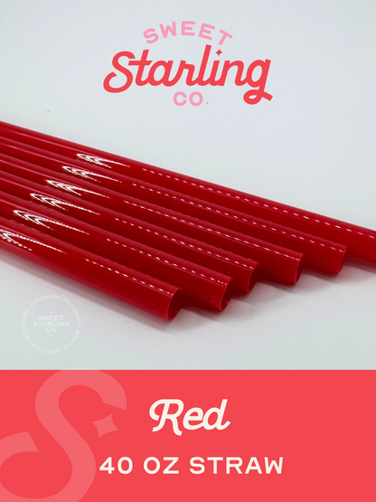 Red 40 oz Reusable Straws- Wide Fit