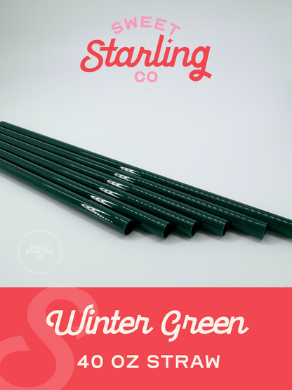 Winter Green 40 oz Reusable Straws- Wide Fit