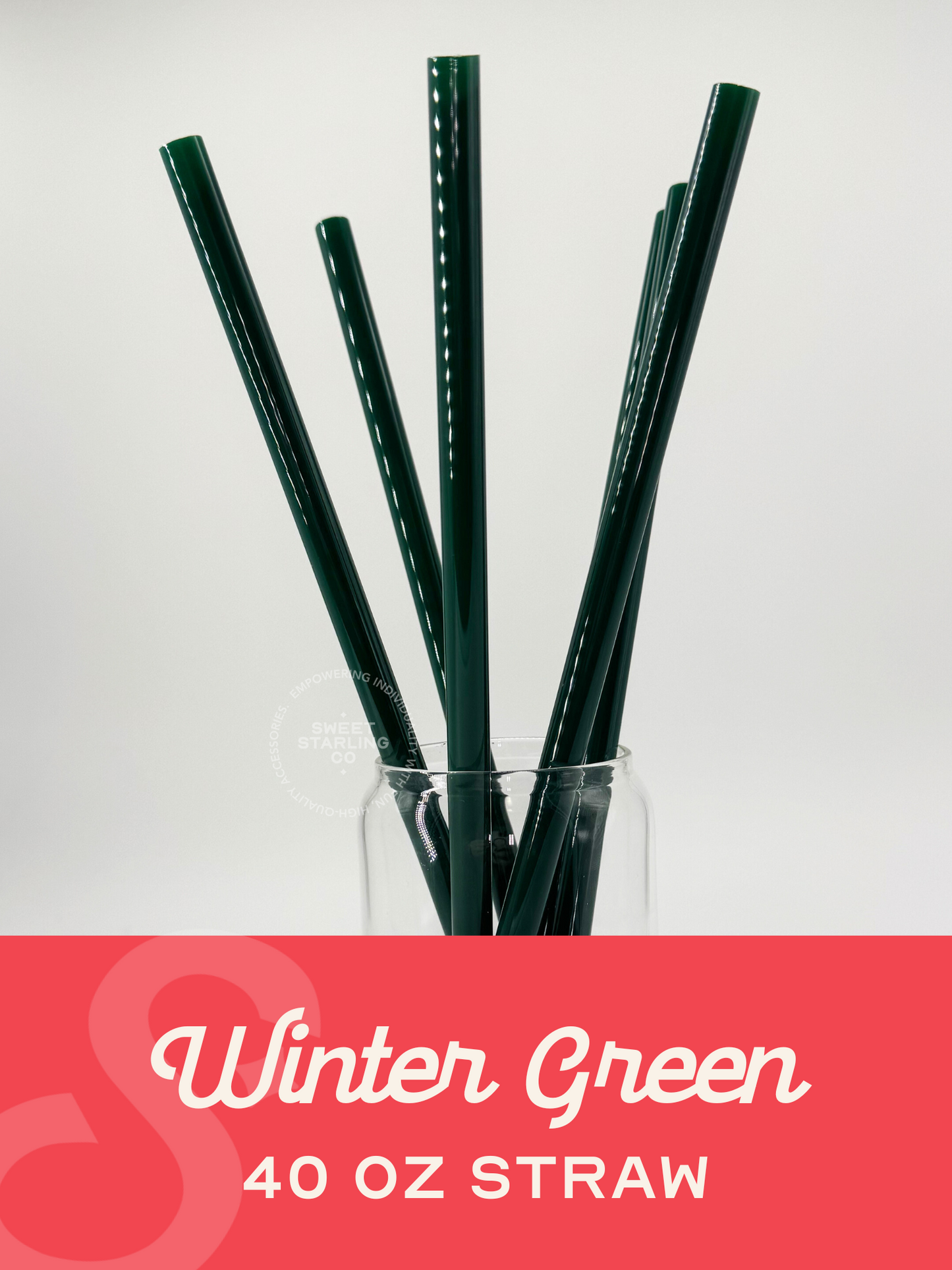 Winter Green 40 oz Reusable Straws- Wide Fit