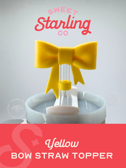 Bow Straw Topper- Yellow