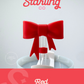 Bow Straw Topper- Red