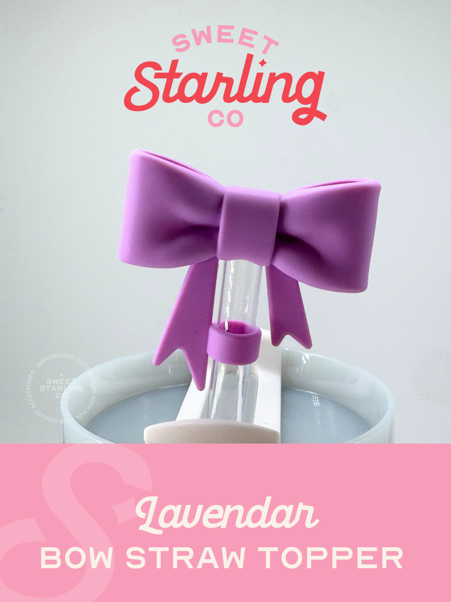 Bow Straw Topper- Lavendar