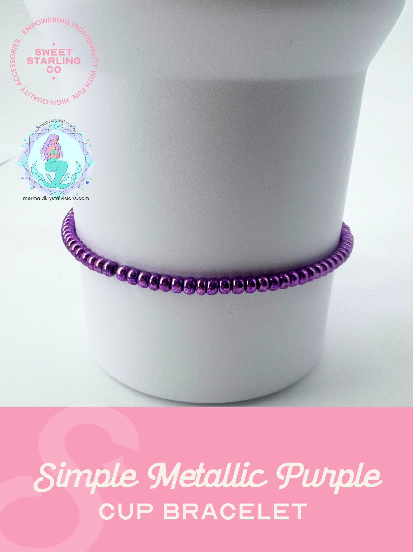 Simple Metallic Purple Cup Bracelet