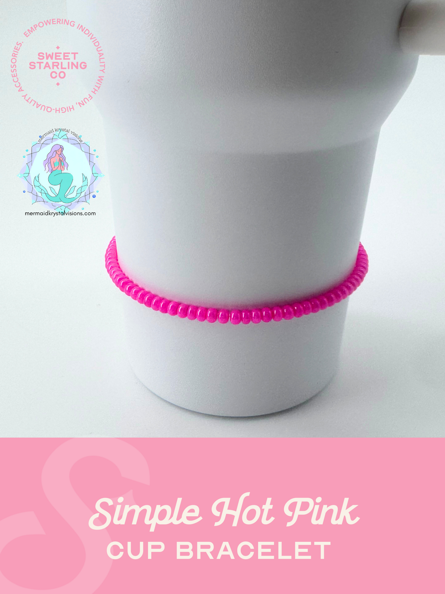 Simple Hot Pink Cup Bracelet