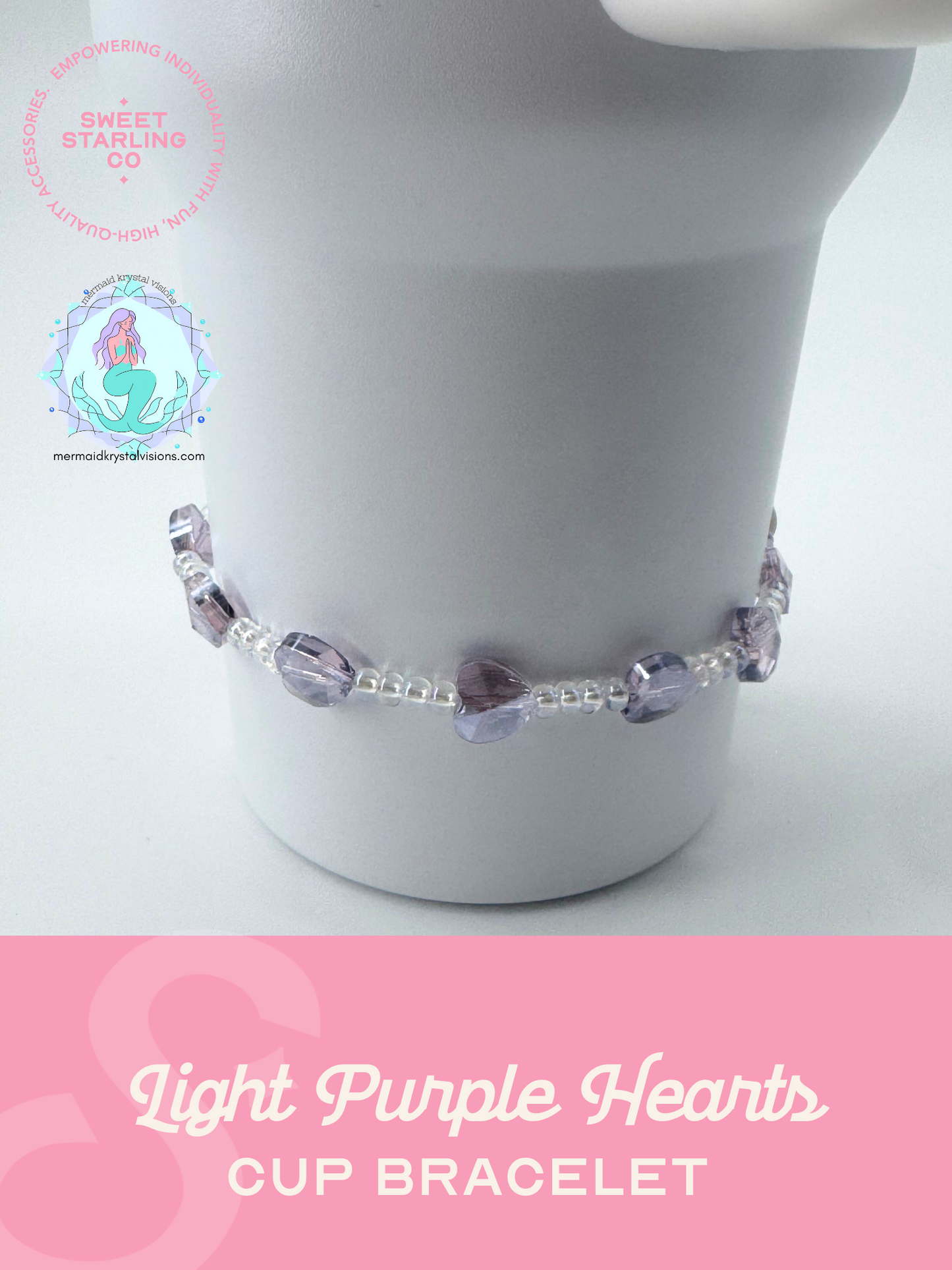 Light Purple Hearts Cup Bracelet