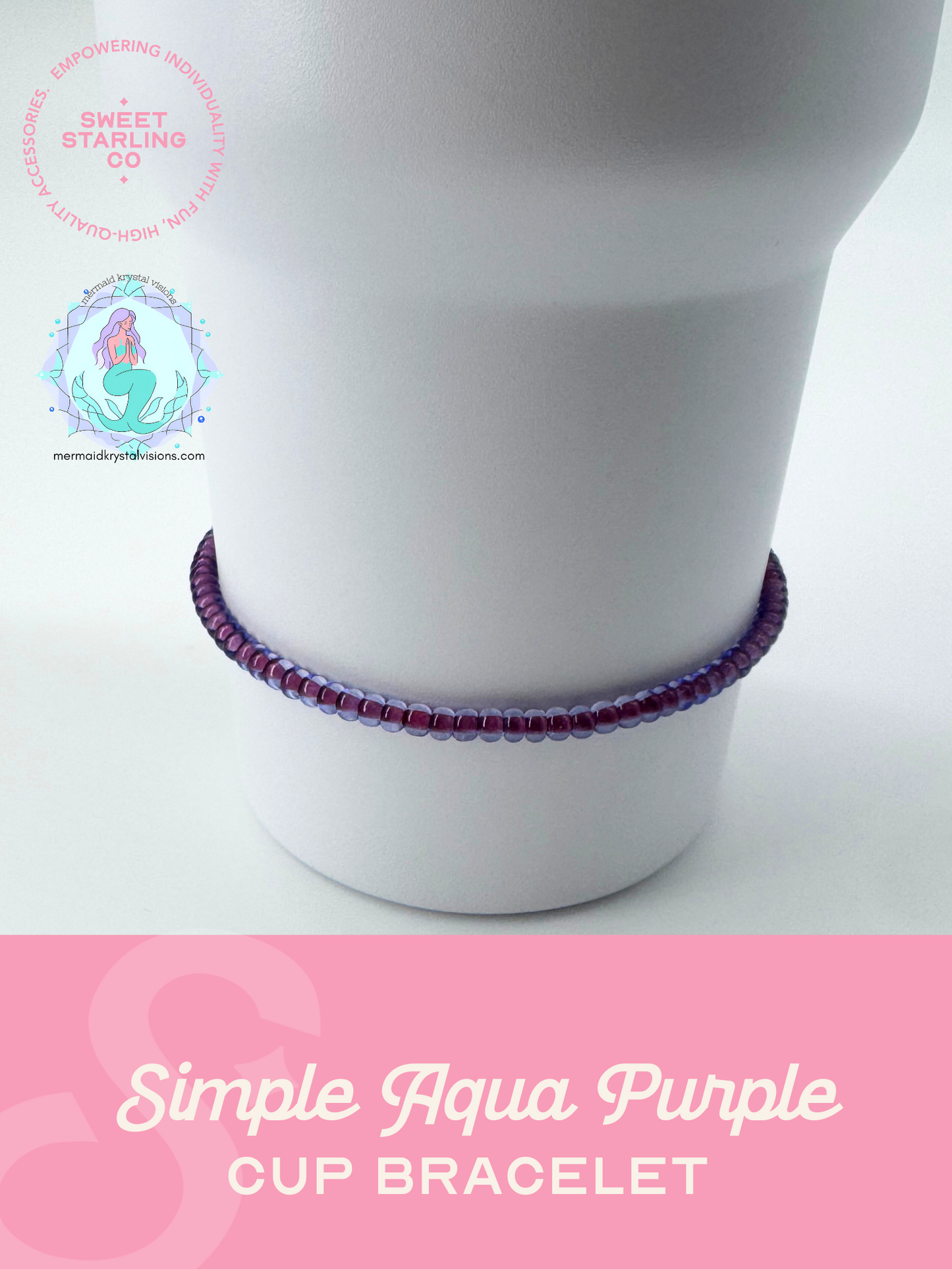 Simple Aqua Purple Cup Bracelet