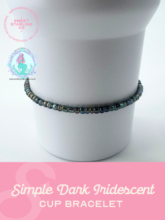 Simple Dark Iridescent Cup Bracelet