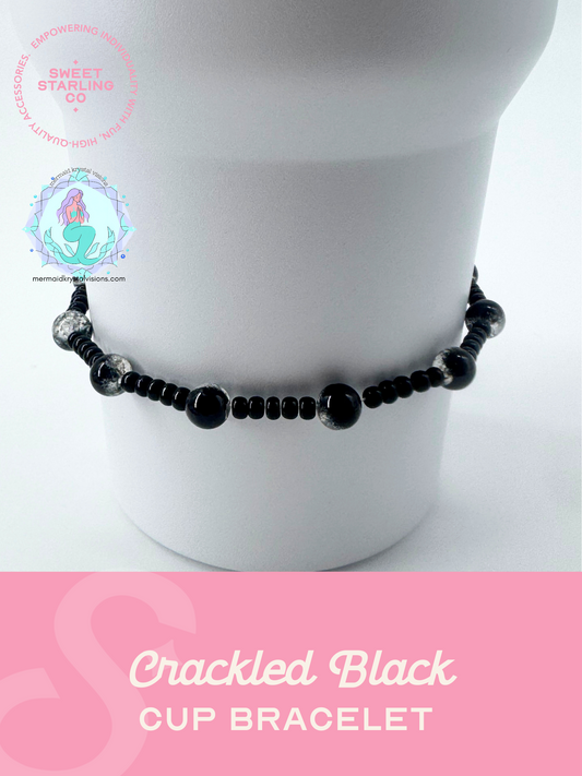 Crackled Black Cup Bracelet