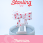 Bow Straw Topper- Cherries