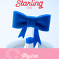 Bow Straw Topper- Azure
