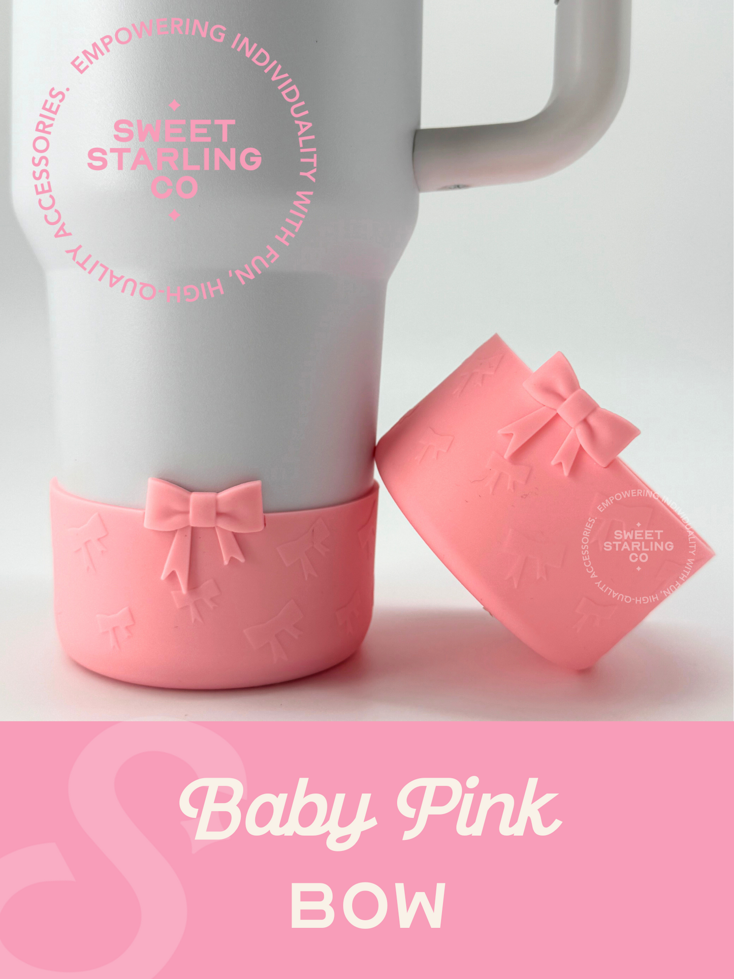 Bow Tumbler Boot- Baby Pink