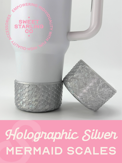 Mermaid Scales Tumbler Boot- Holographic Silver