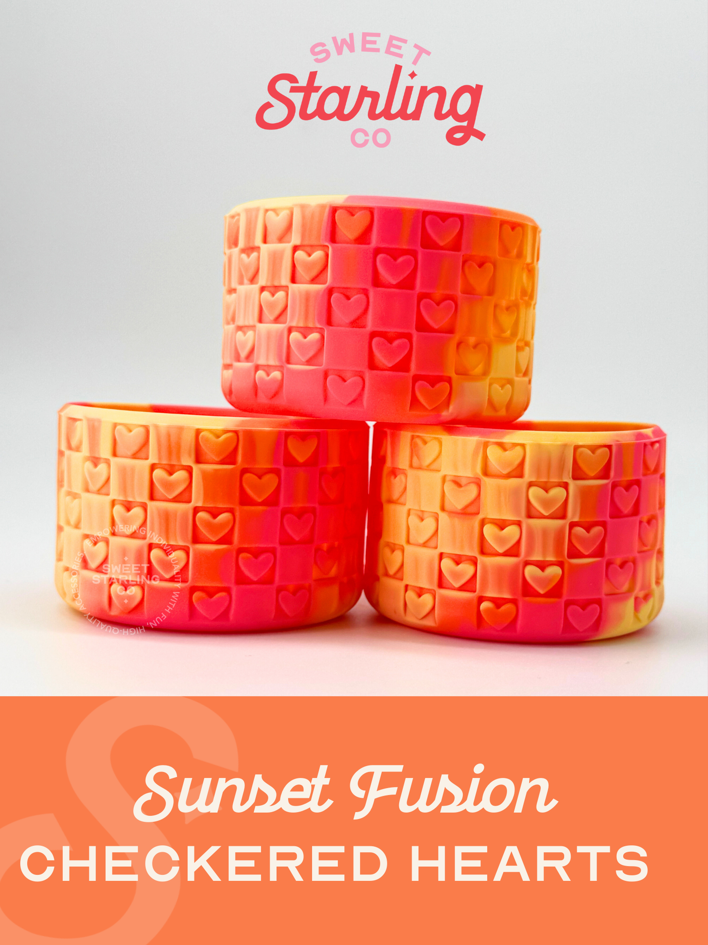 Checkered Hearts Tumbler Boots: Sunset Fusion