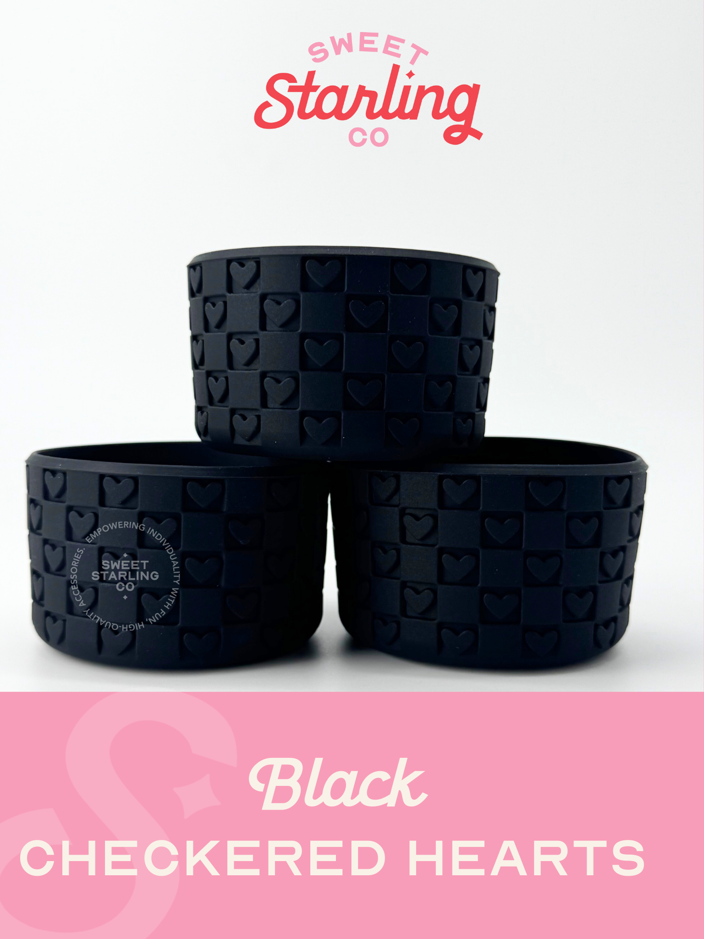 Checkered Hearts Tumbler Boots: Black