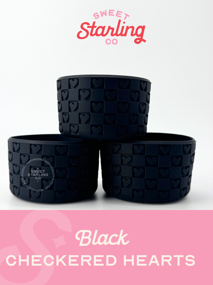 Checkered Hearts Tumbler Boots: Black