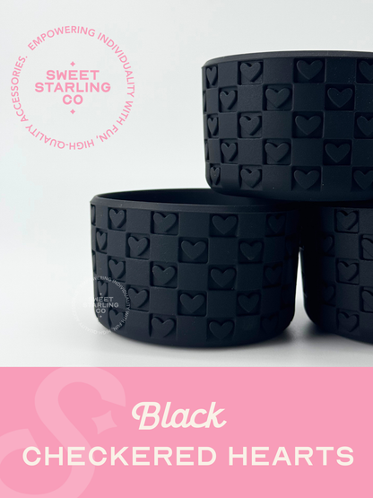 Checkered Hearts Tumbler Boots: Black
