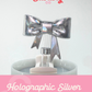 Bow Straw Topper- Holographic Silver