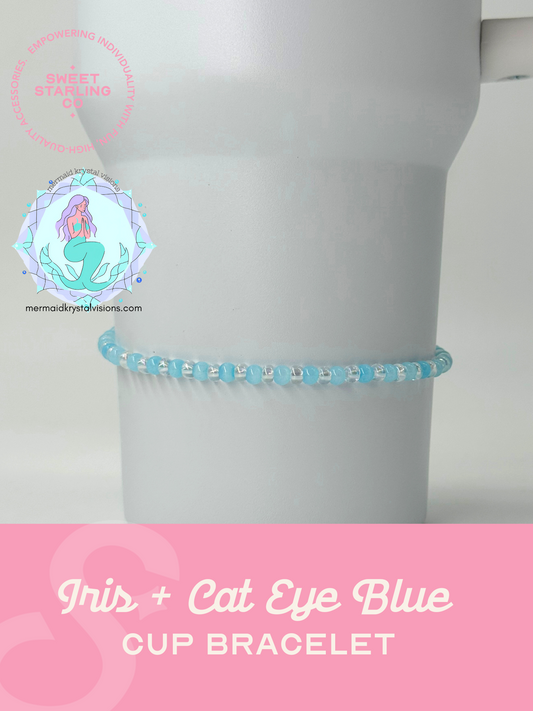 Iris + Cat Eye Blue Cup Bracelet
