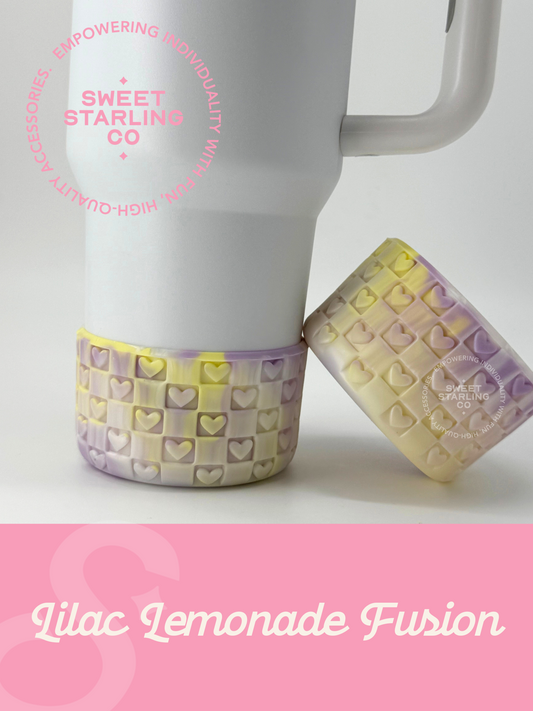 Checkered Hearts Tumbler Boots: Lilac Lemonade Fusion