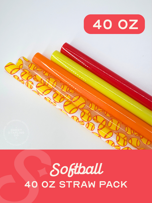 Softball 40 oz Straw Pack