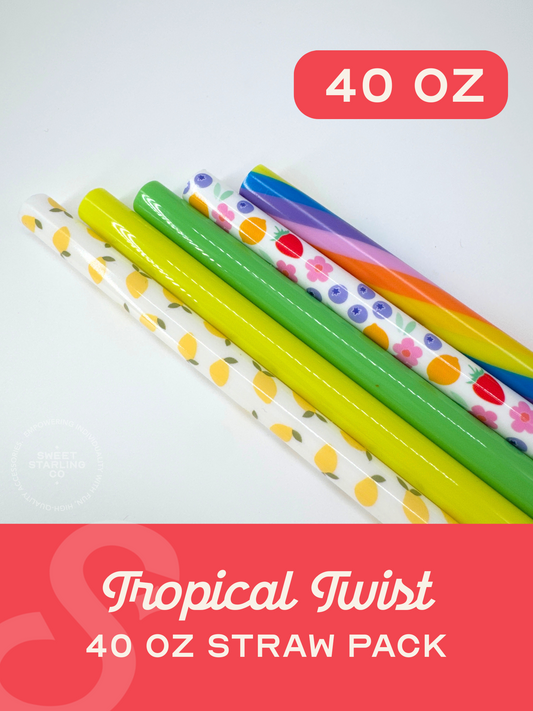 Tropical Twist 40 oz Straw Pack