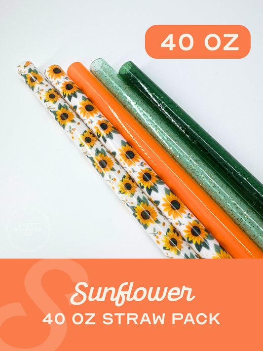 Sunflower 40 oz Straw Pack