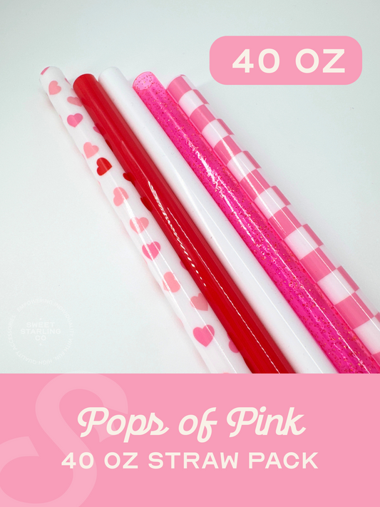 Pops of Pink 40 oz Straw Pack