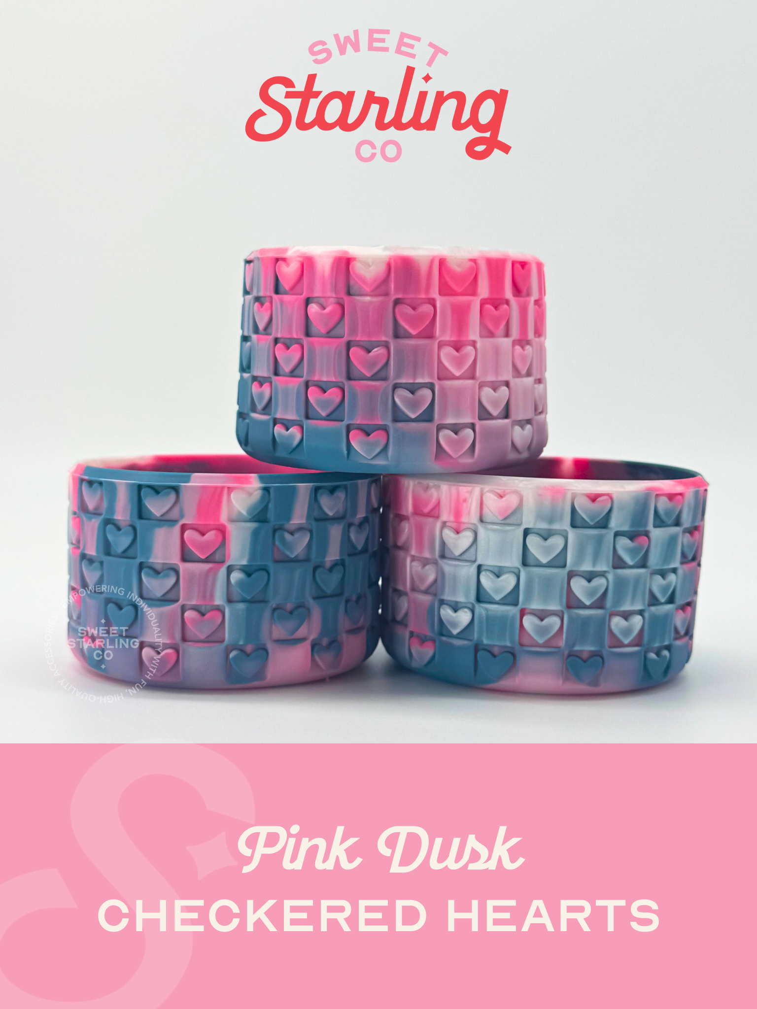 Checkered Hearts Tumbler Boots: Pink Dusk