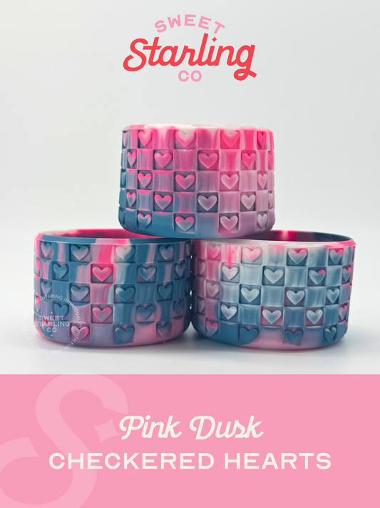 Checkered Hearts Tumbler Boots: Pink Dusk