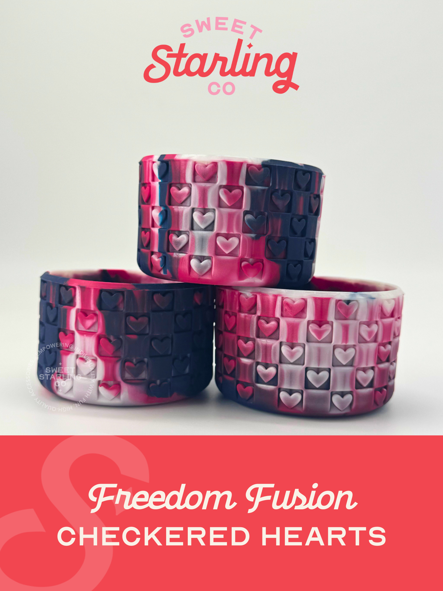 Checkered Hearts Tumbler Boots: Freedom Fusion