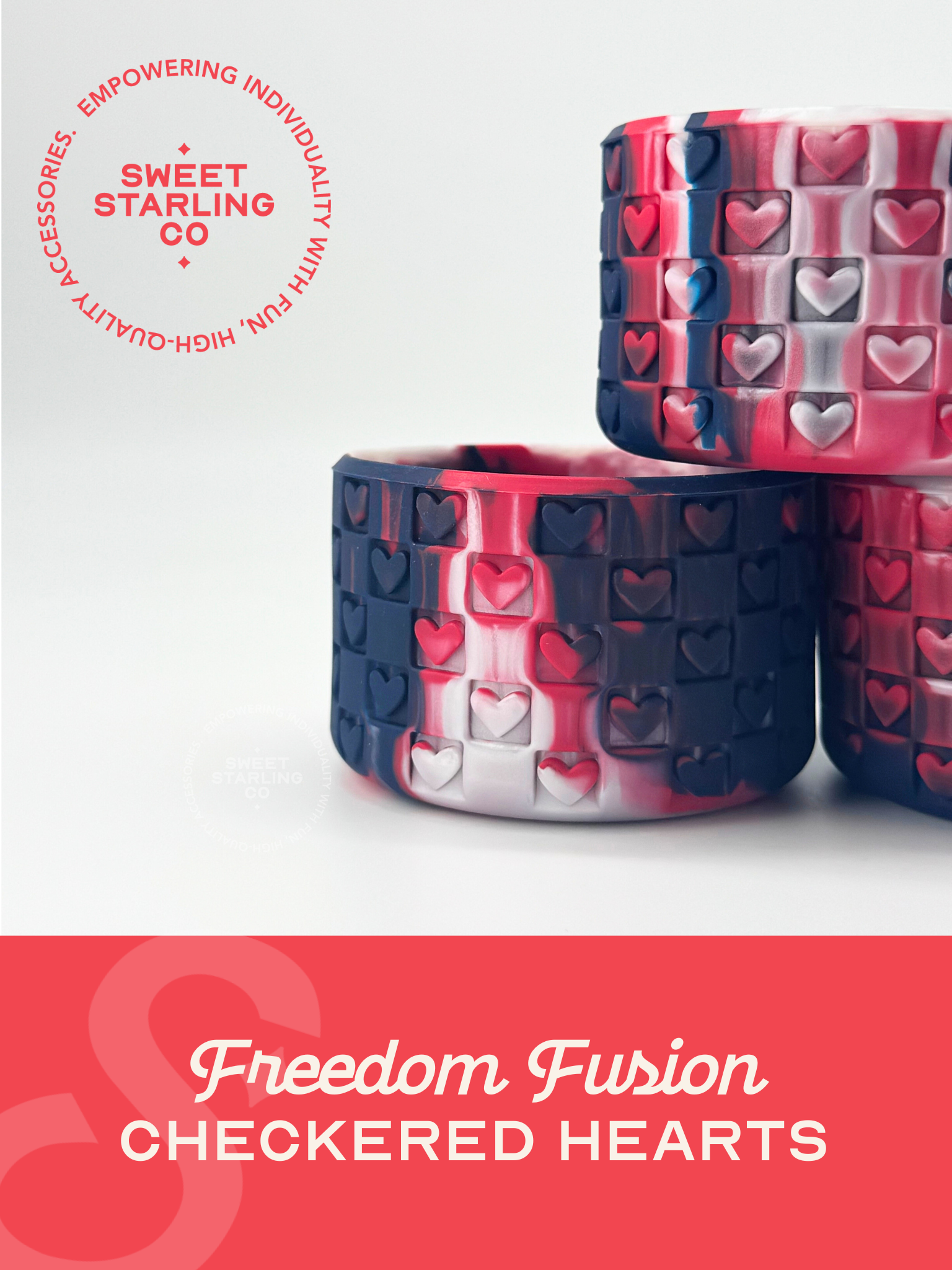 Checkered Hearts Tumbler Boots: Freedom Fusion